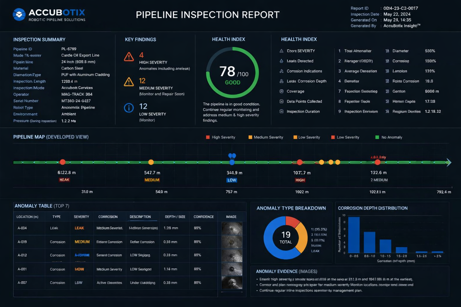 AccuBotix inspection report output