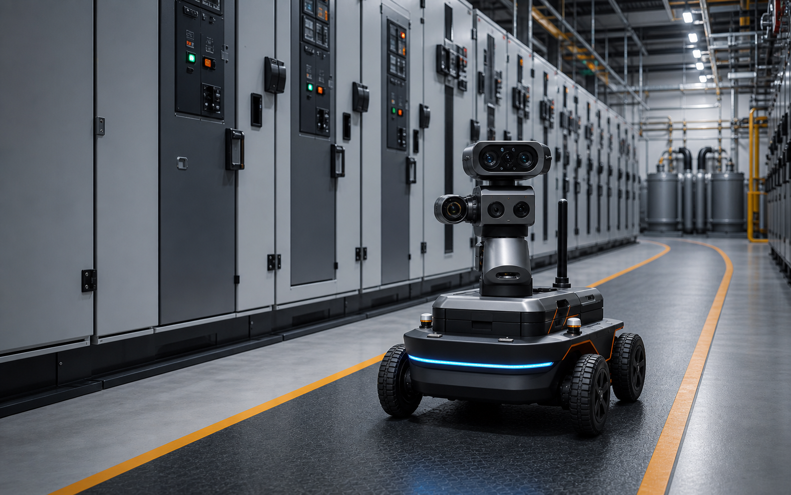 PDI robot following a predefined switchgear inspection route